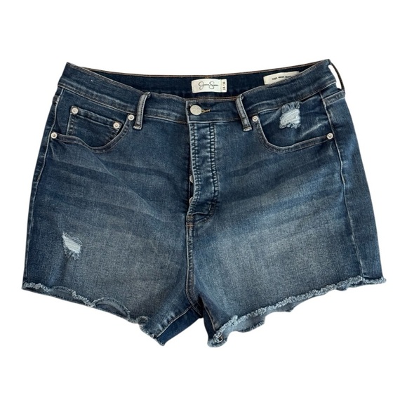 Jessica Simpson Pants - Jessica Simpson High-Waisted Denim Shorts | Medium Wash | Size 14 / 32